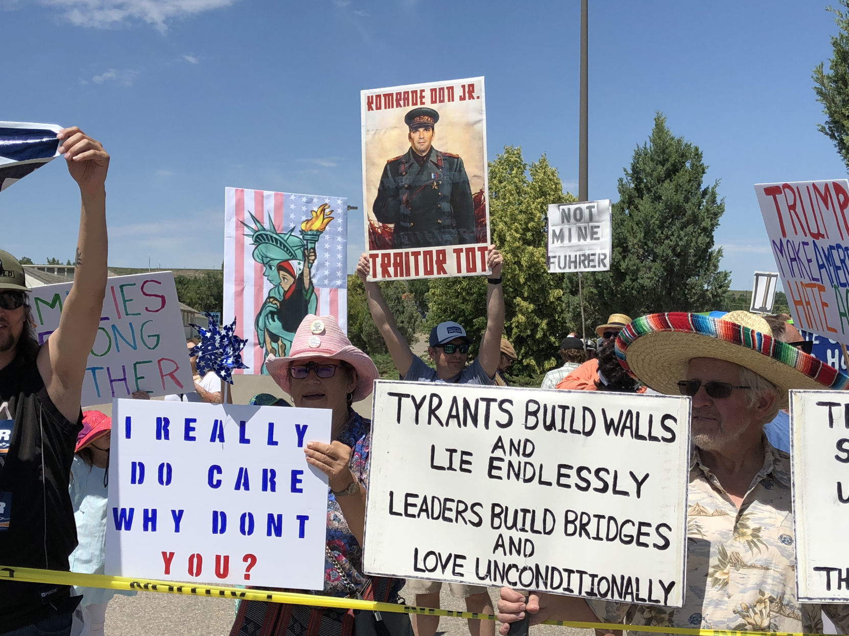 Protesters at Trump rally